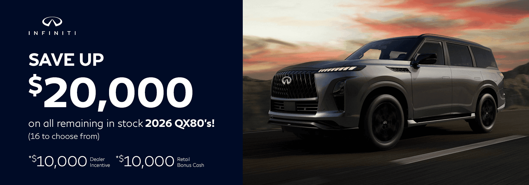 2026 INFINITI QX80 $20,000 off MSRP d