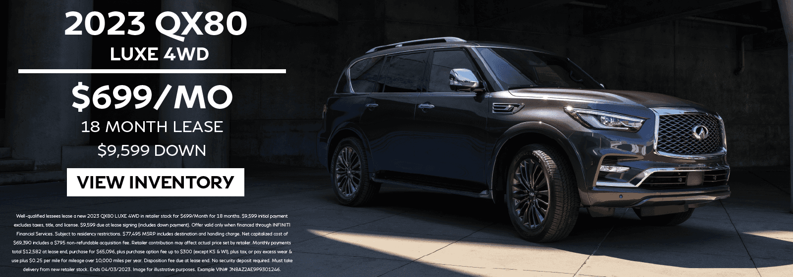 2023 QX80 LUXE 4WD Lease Offer