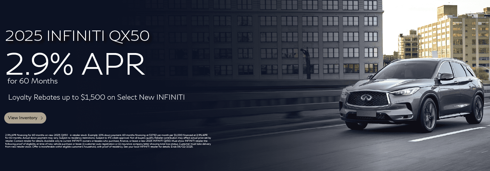 QX50 MAY INCENTIVE