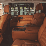 2019 INFINITI QX80 interior in brown leather