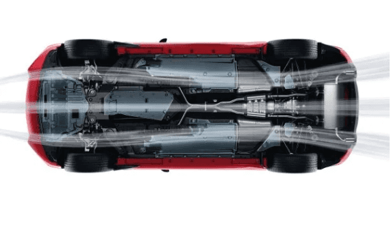 Image showing the airflow under a 2020 Q60