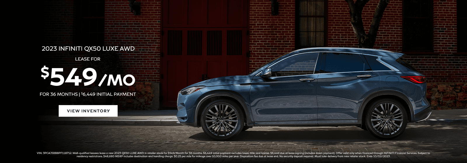 LEASE A 2023 INFINITY QX50