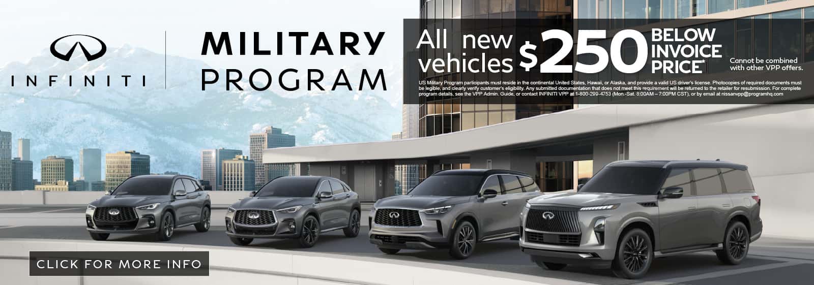 Military Program - All New Vehicles $250 Below Invoice