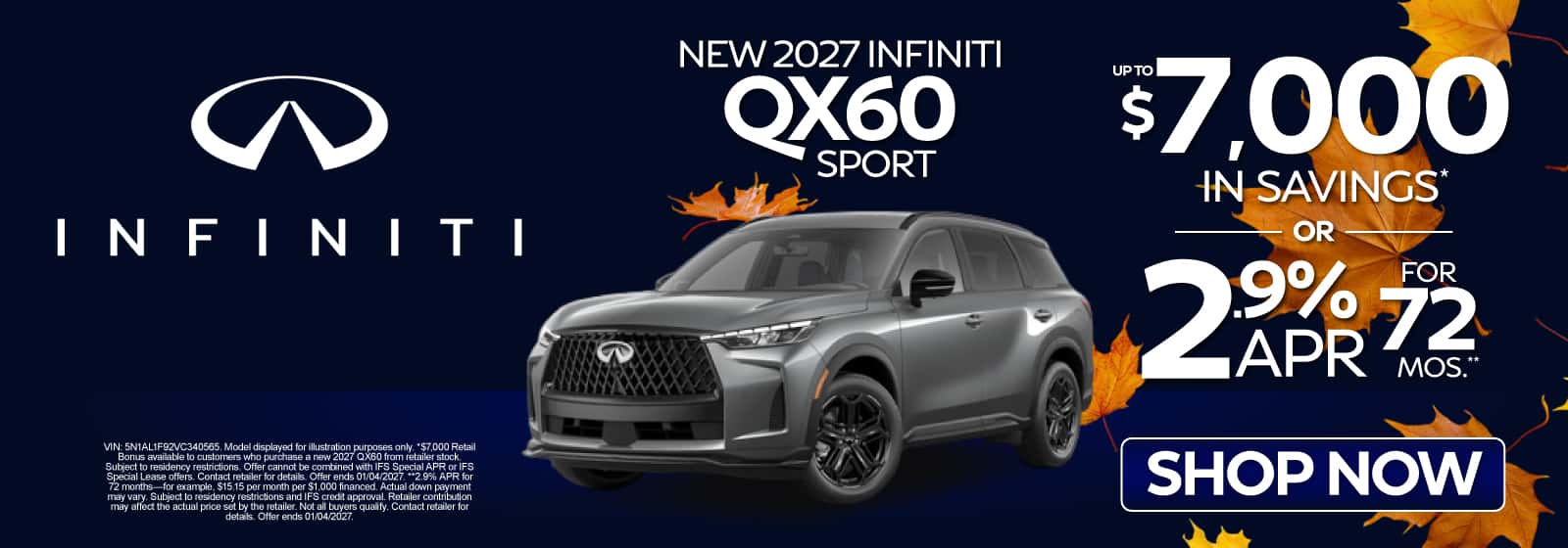 New 2027 INFINITI QX60 Sport 