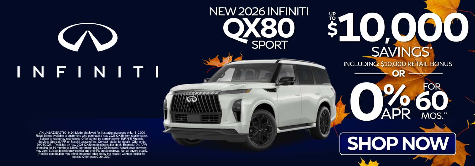 New 2026 INFINITI QX80 Sport 