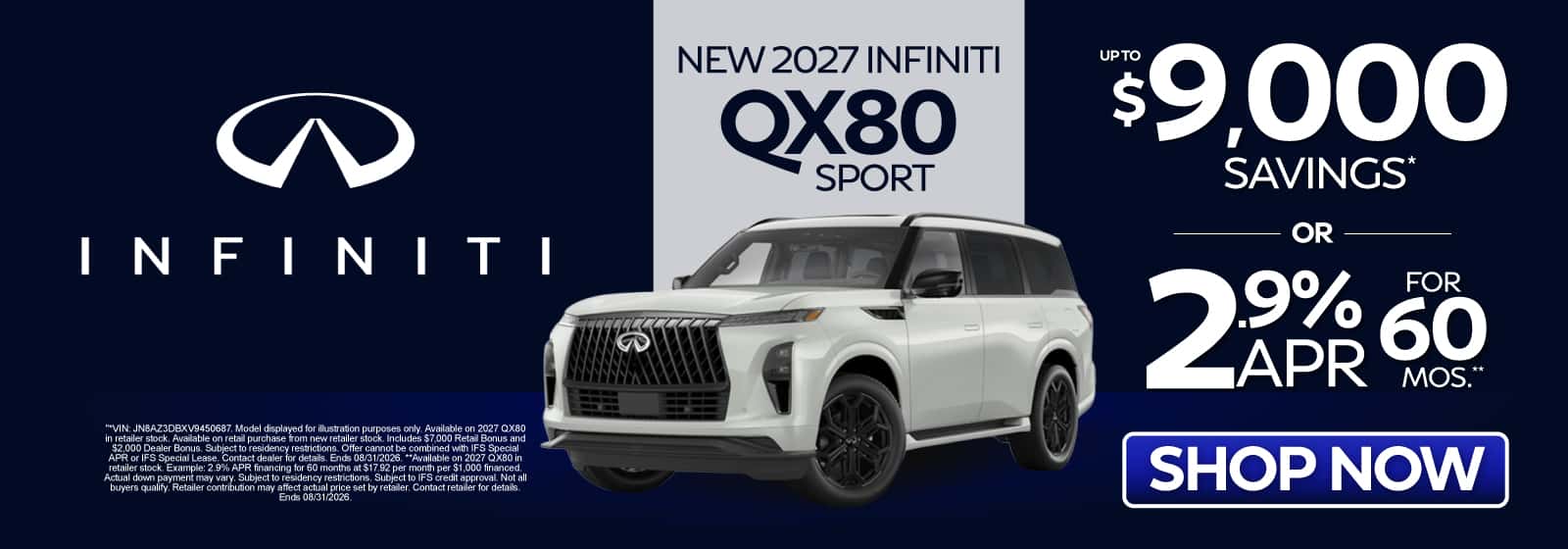 New 2027 INFINITI QX80 Sport 