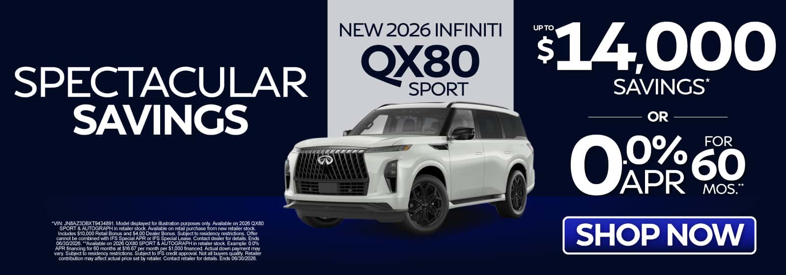 New 2026 INFINITI QX80 Sport 
