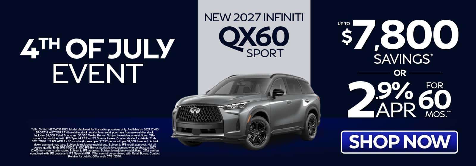 New 2027 INFINITI QX60 Sport 