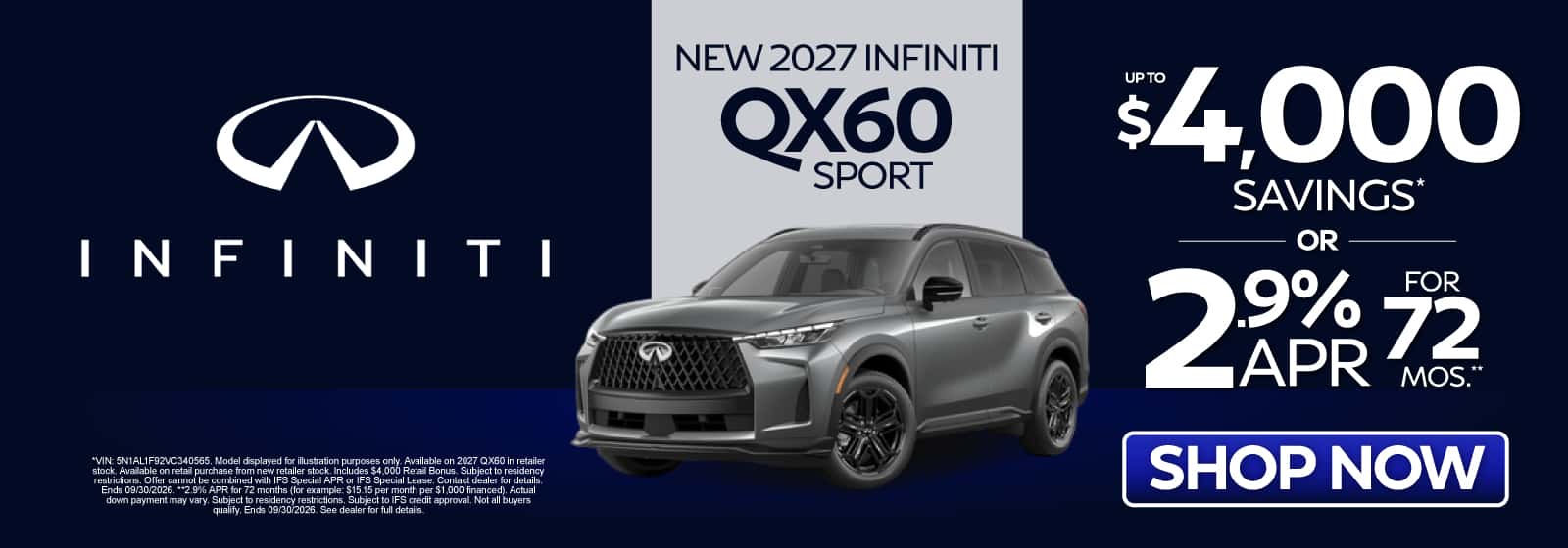 New 2027 INFINITI QX60 Sport 