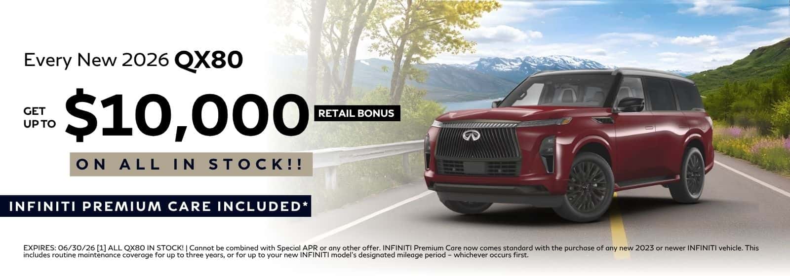 New 2026 QX80 10,000 Retail Bonus At INFINITI Roseville