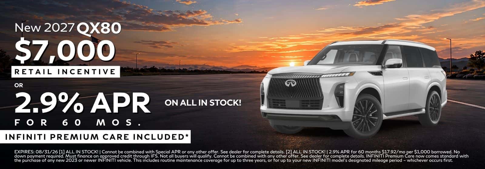 New 2027 QX80 Retail Incentive or 2.9% APR At INFINITI Roseville