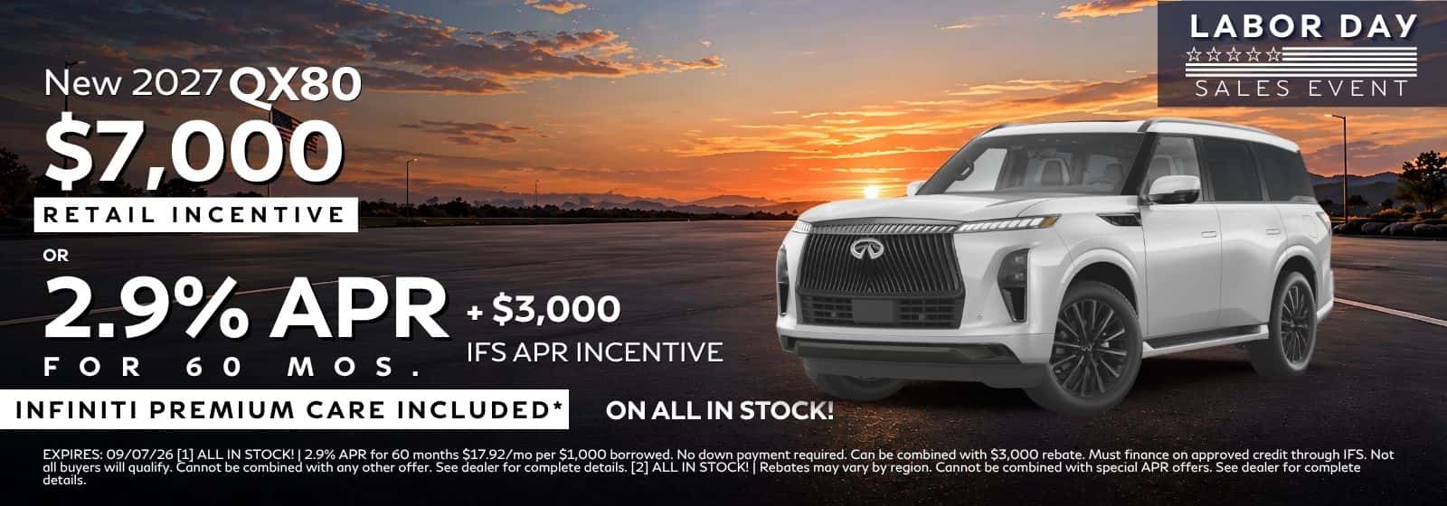 New 2027 QX80 Retail Incentive or 2.9% APR At INFINITI Roseville
