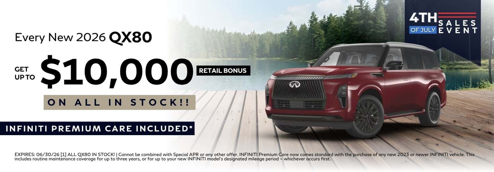 4th of July New 2026 QX80 10,000 Retail Bonus At INFINITI Roseville