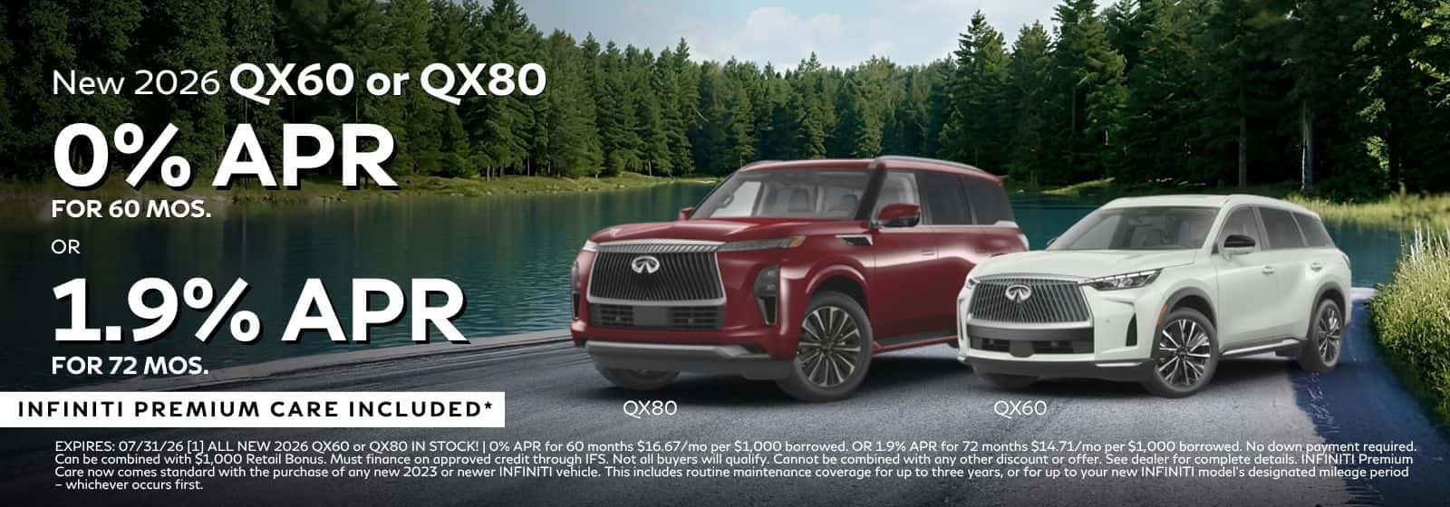 NEW 2026 INFINITIs QX60 or QX80 0% APR At INFINITI Roseville