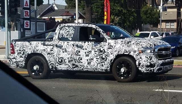 a spyshot of the new dodge dakota under heavy camoflauge