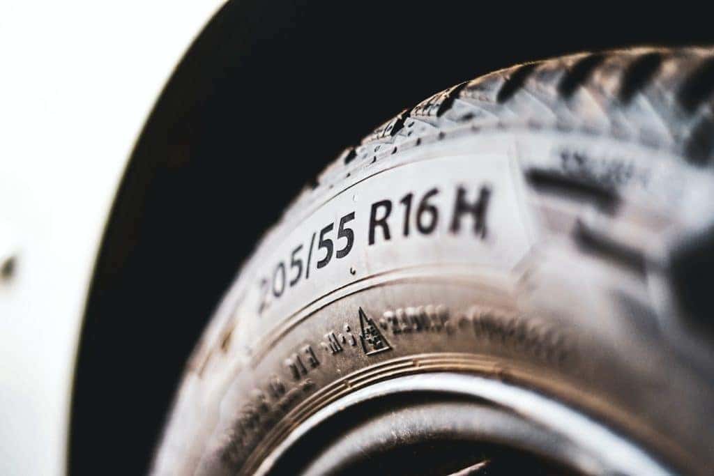 a close shot of a new tire in Edmond, Oklahoma