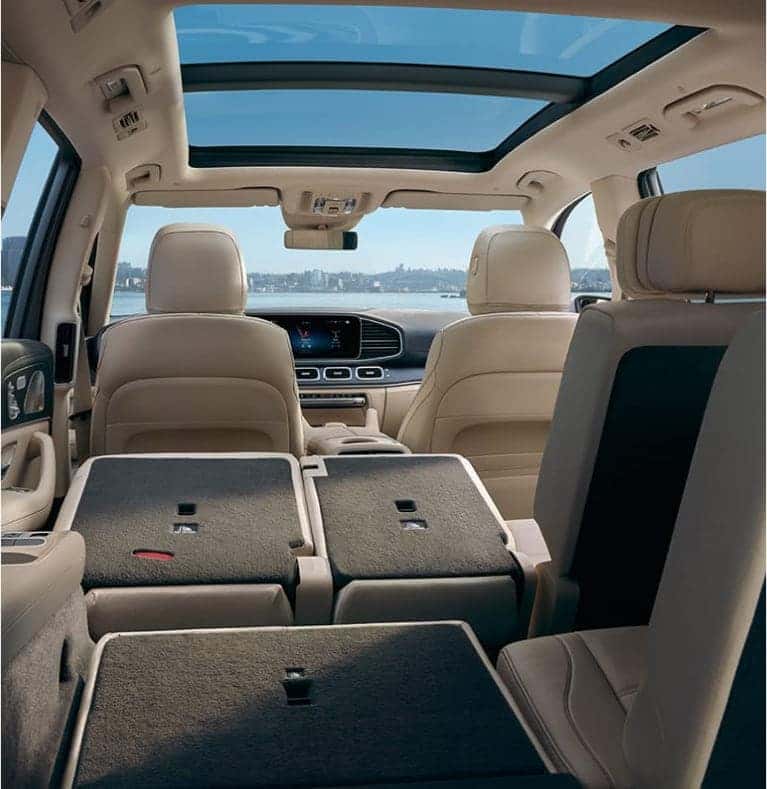 Interior of a three-row Mercedes-Benz SUV