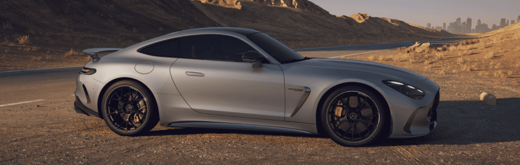 Exterior of a 2025 Mercedes-AMG GT 43 Coupe near Los Angeles