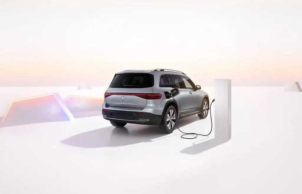 Mercedes-EQB being charged electronically