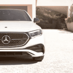 A new Mercedes-Benz model parked in a driveway