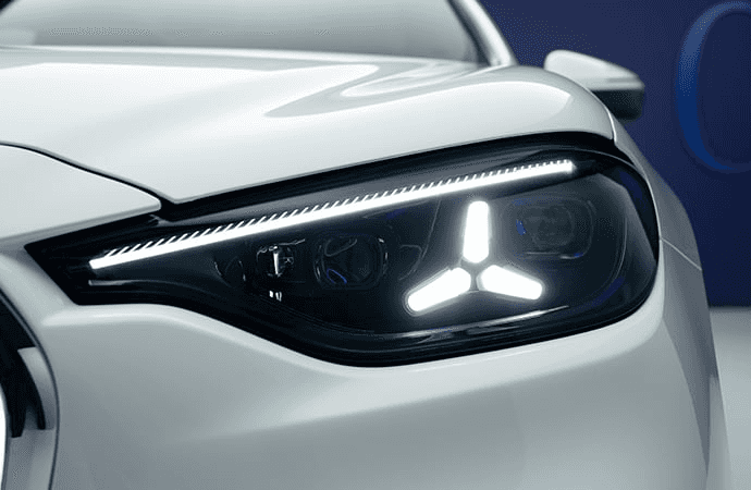 The headlight of the 2027 Mercedes-Benz C-Class Sedan EV
