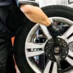 Technician installing new Mercedes-Benz tires