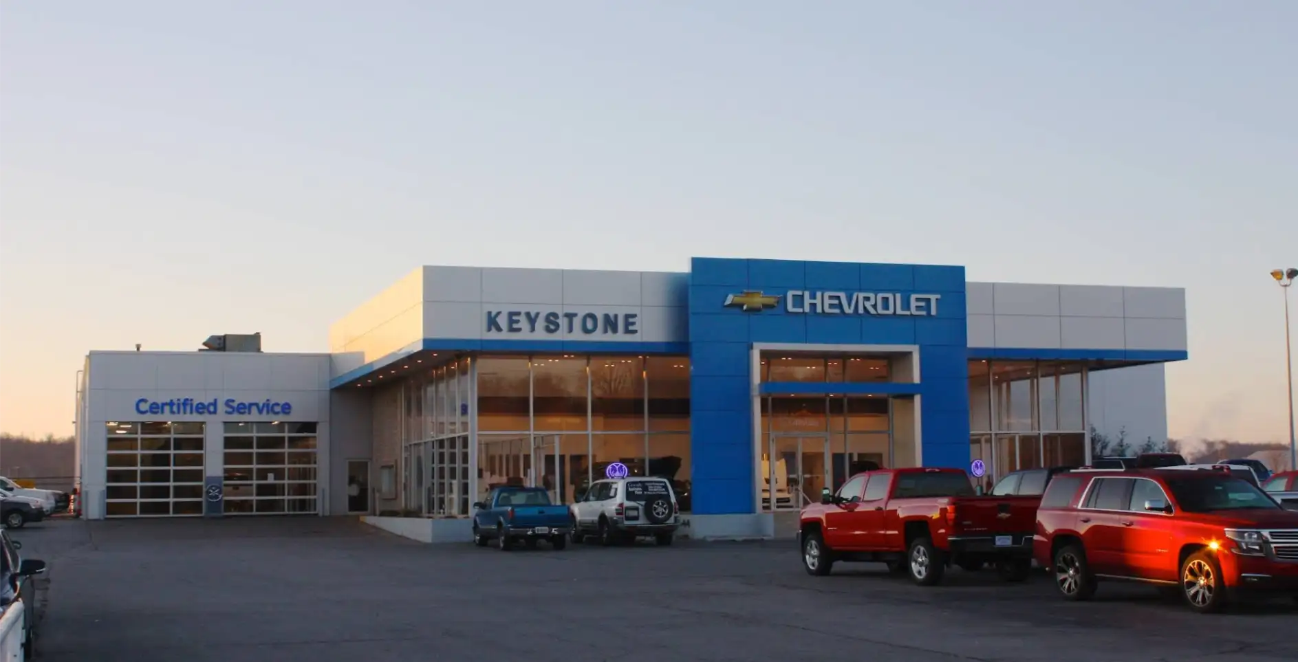 Keystone Chevrolet showroom and customer service area in Sand Springs near Tulsa