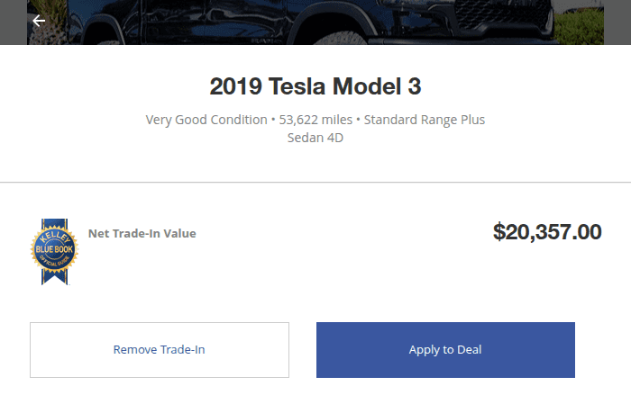 Value of a users vehicle