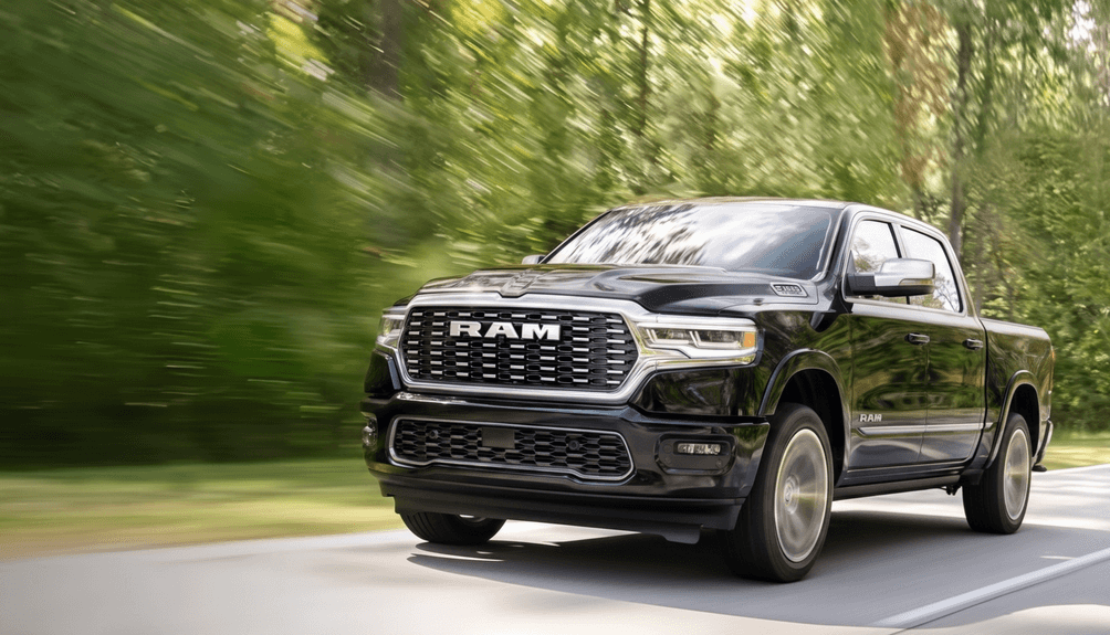 RAM 1500 driving down the road