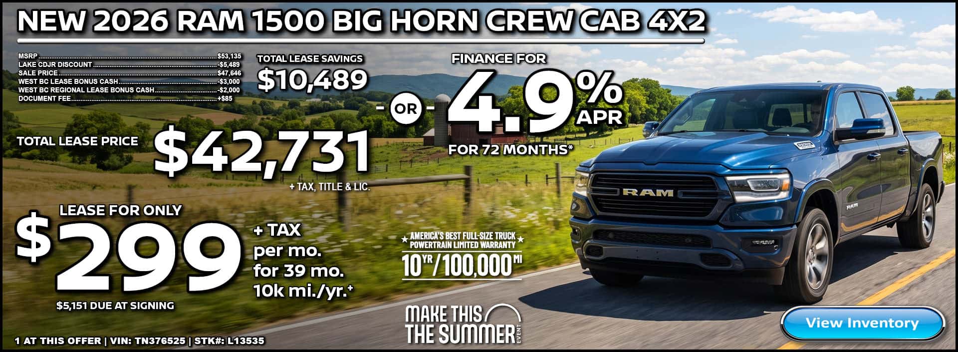 2026 RAM 1500 BIG HORN