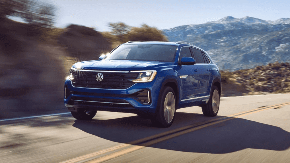 2026 Volkswagen Atlas Cross Sport driving on mountain road