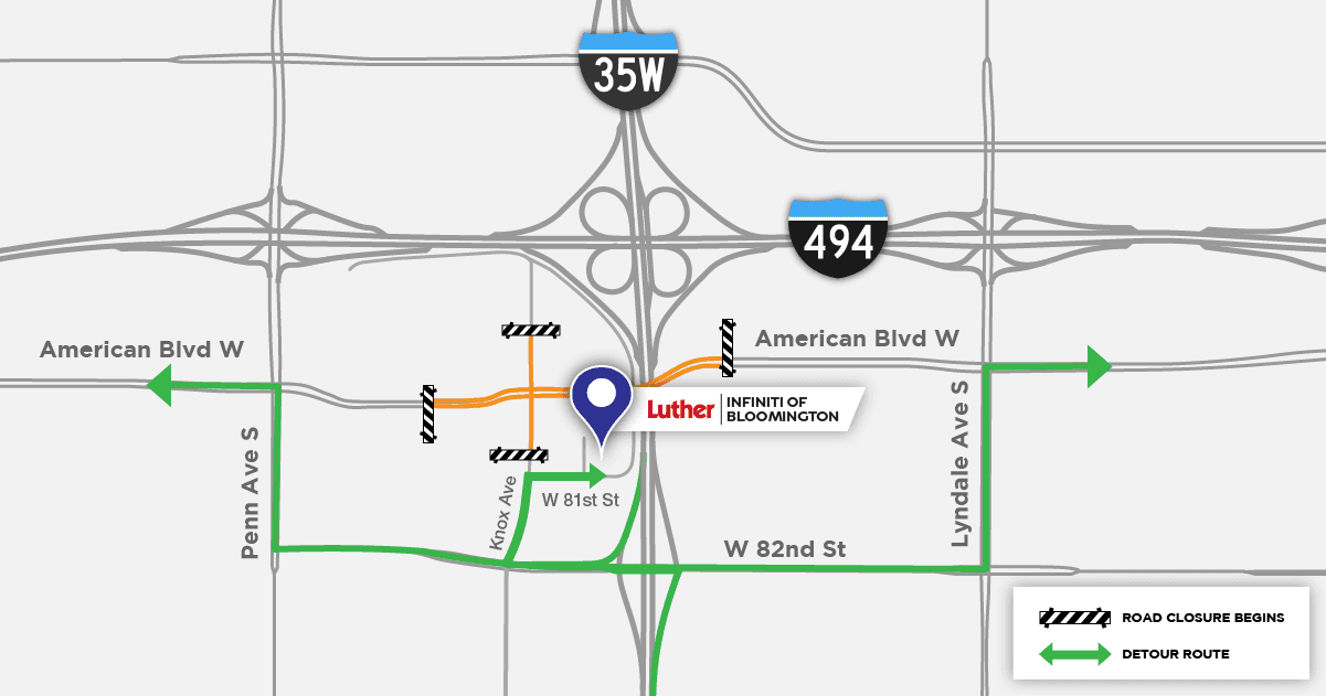 Detour Map - Bloomington INFINITI (1)