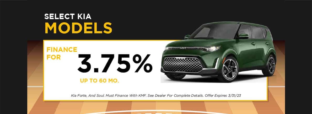 Finance for 3.75% on Select Kia Models