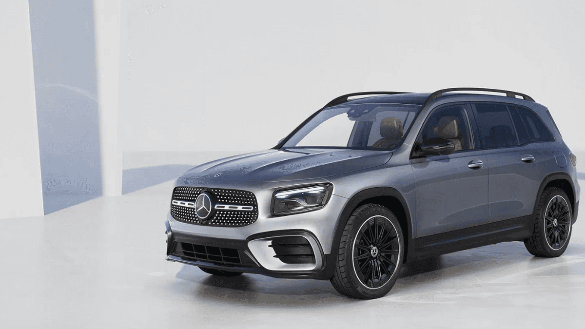 2026 Mercedes-Benz GLB in a fancy showroom