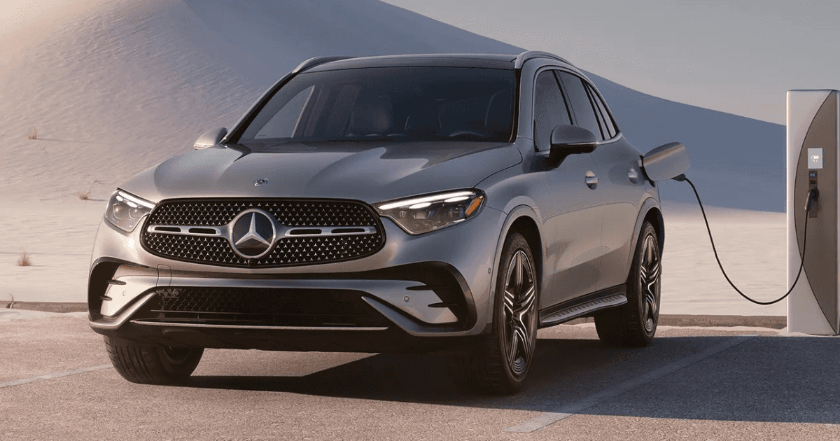 2025 Mercedes-Benz GLC charging in the desert