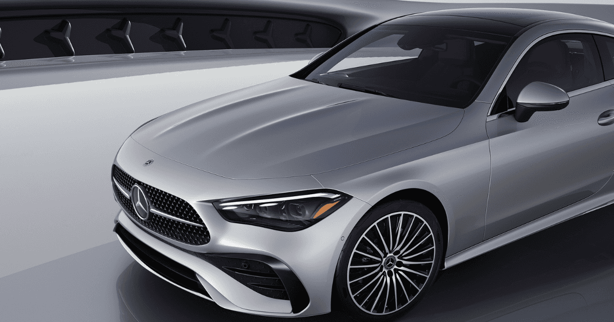 2026 Mercedes-Benz CLE parked in a reflective showroom