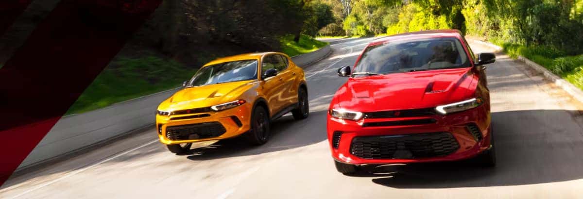 Yellow and Red Dodge Hornet 2024