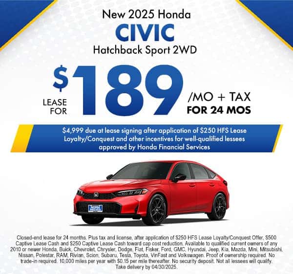New 2025 Honda Civic Hatchback Sport 2WD