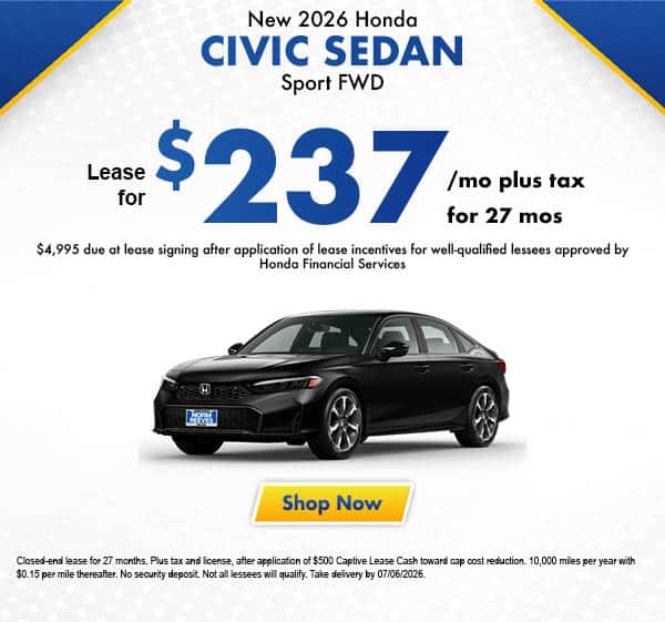 New 2026 Honda Civic Sedan Sport FWD