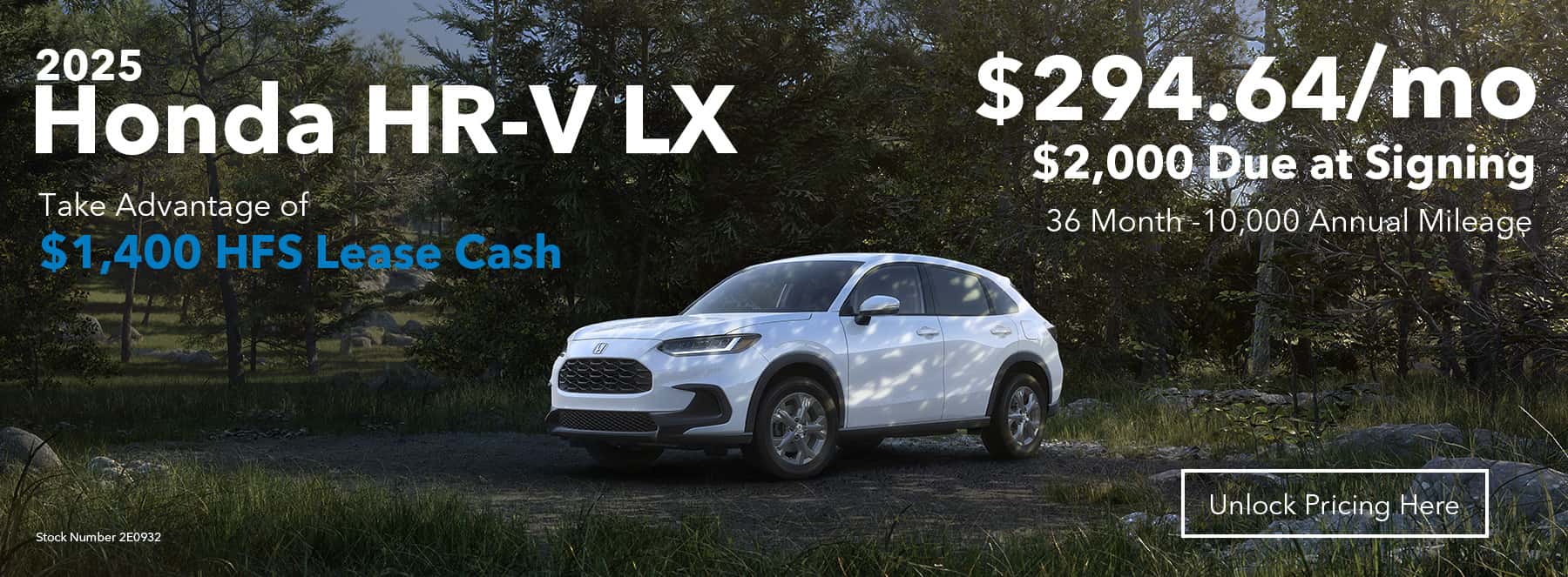 White Honda HR-V in a best deal in Denver Banner