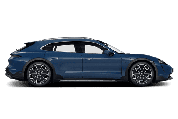 The new 2023 Taycan Turbo Cross Turismo in blue.