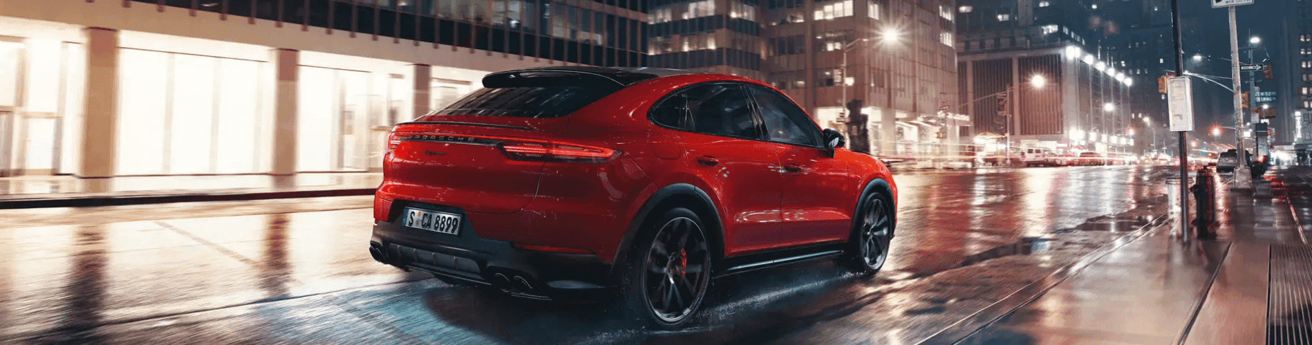 Red Porsche in Motion