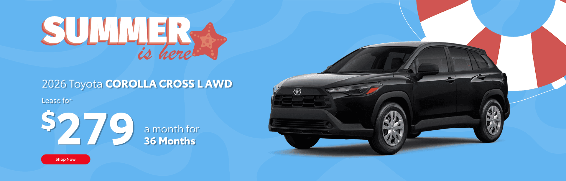 2026 Corolla Cross L AWD Subtext Lease for $279 a month for 36 months