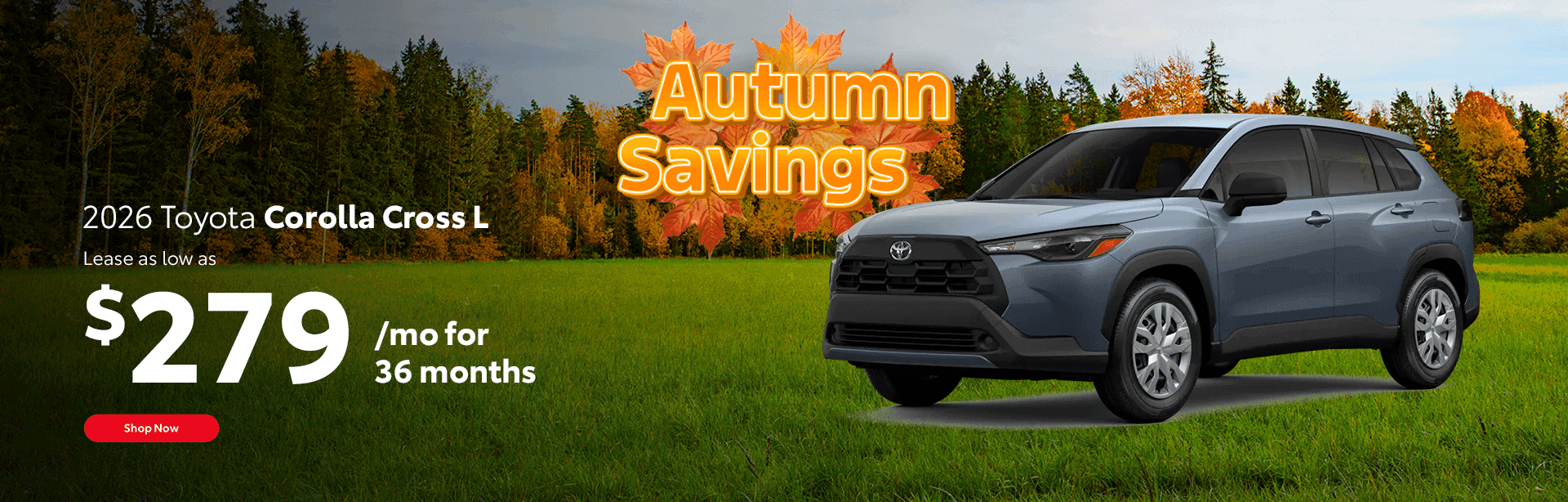 2026 Corolla Cross L Subtext: Lease as low as $279/mo for 36 months