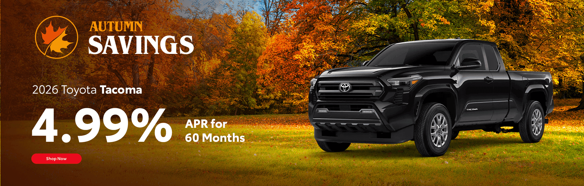 2026 Tacoma Subtext: 4.99% APR for 60 months