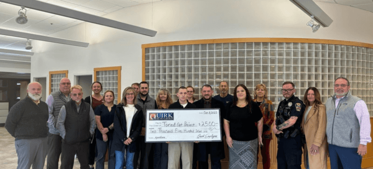 Toned Out Project Quirk Donation Check