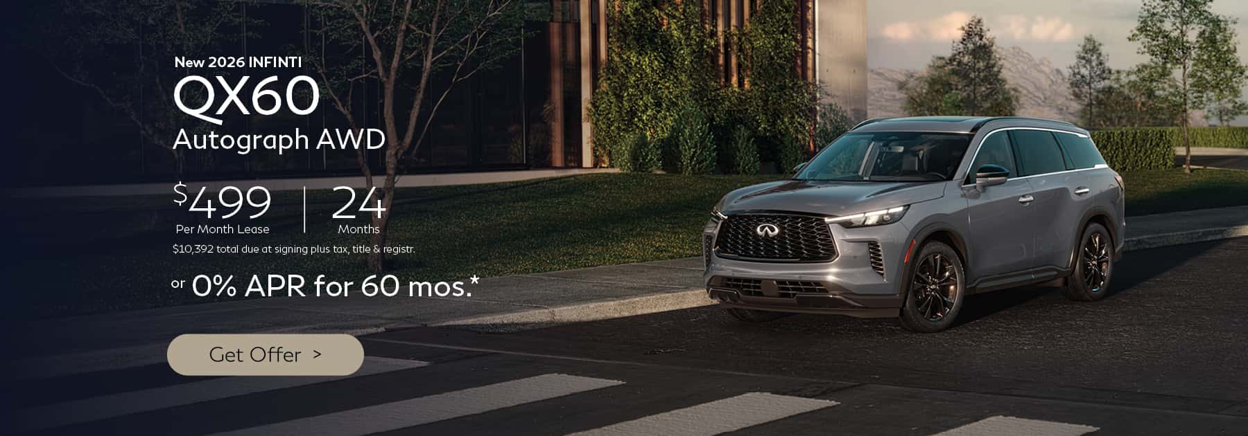 New 2026 INFINITI QX60 Autograph AWD $499 Lease