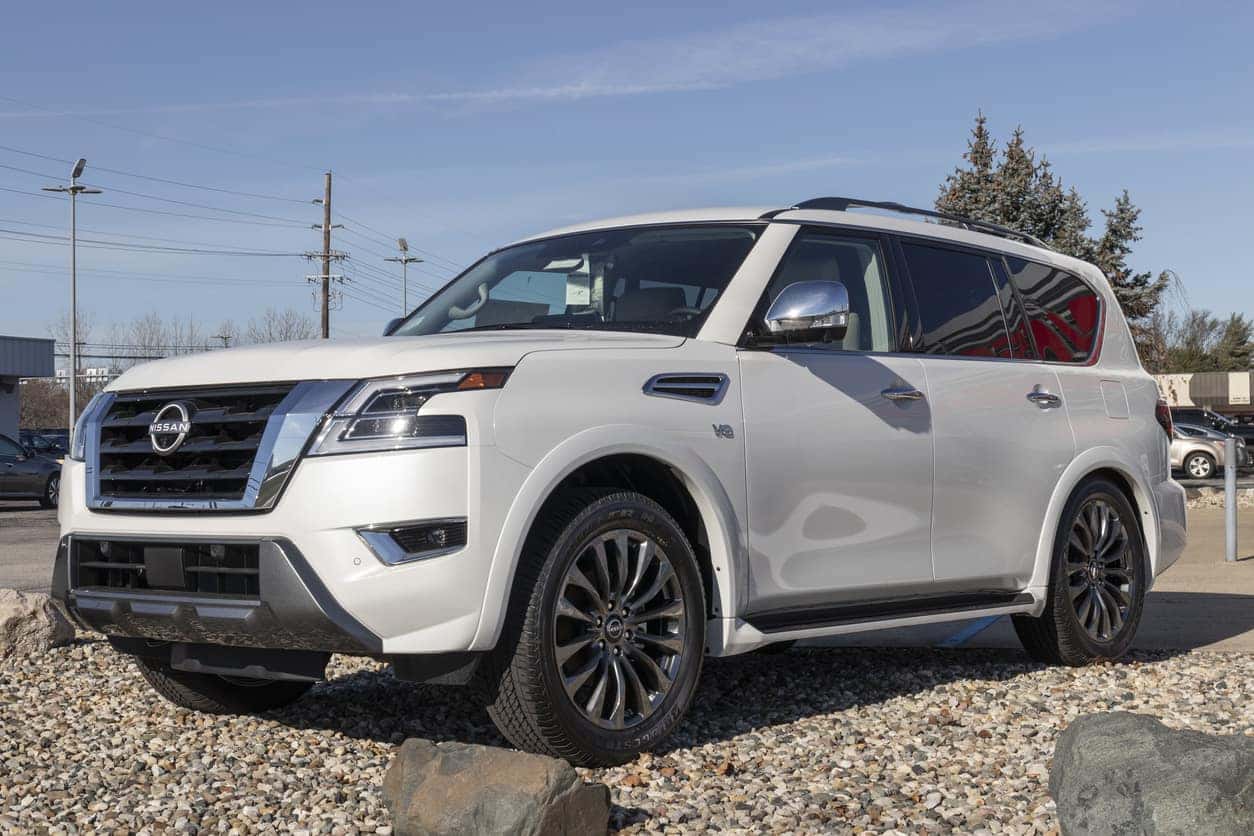 Nissan Armada SUV display. Nissan is part of the Renault Nissan Alliance.