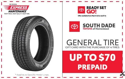 Receive a Prepaid Card with the Purchase of 4 Tires - General