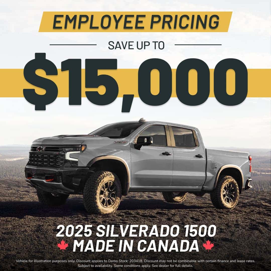 Save up to $15,000 on Silverado 1500 with Employee Pricing